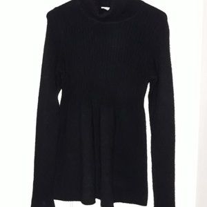 Vince Cashmere Turtleneck Sweater Black Babydoll Size Small